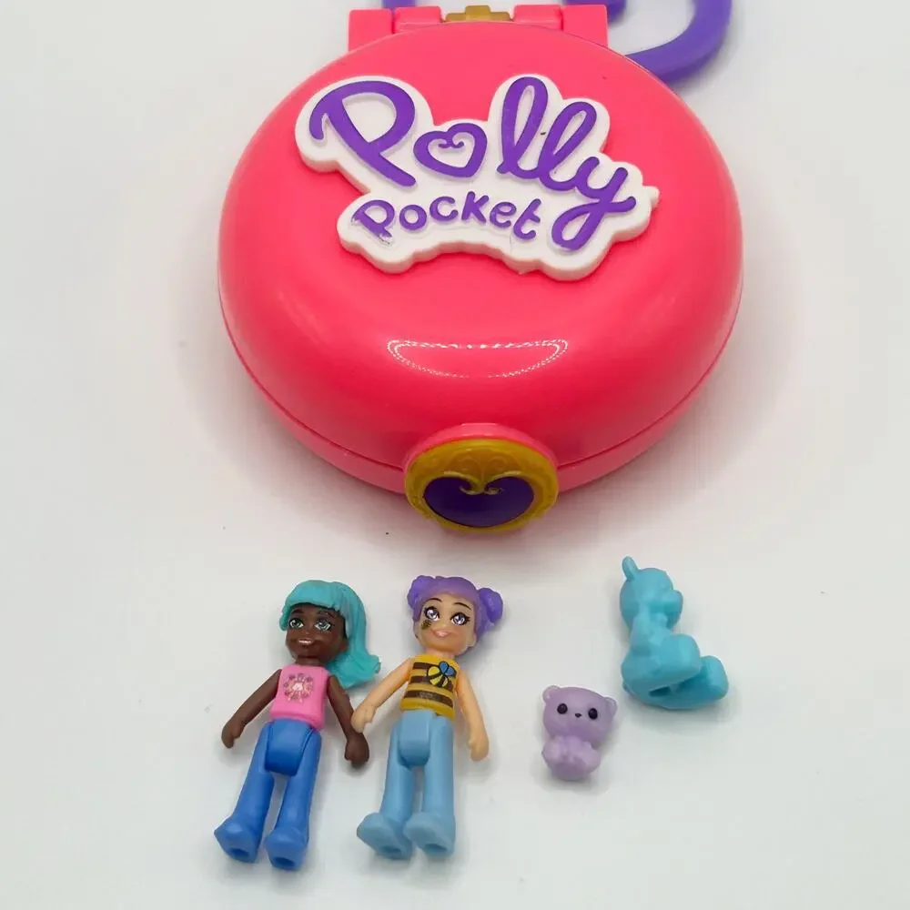 Polly Pocket BEEHIVE Folding Compact Playset 2019 w/ Dolls EUC